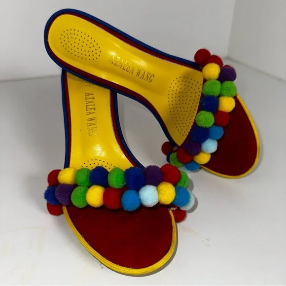 Azalea Wang, 8.5, Colorful Pom-Pom Heels - Picture 2 of 10